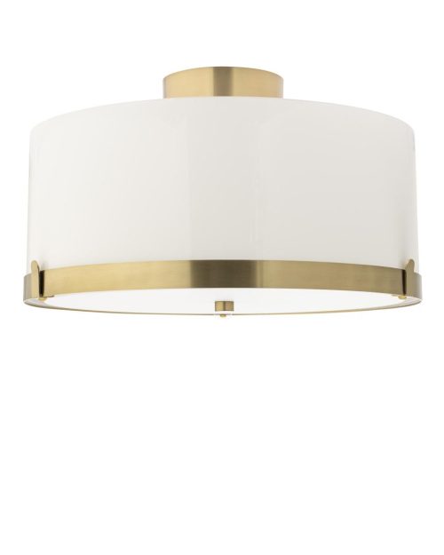 By Rydens Marcel Taklampe plafond Ø40 Messing/Hvit
