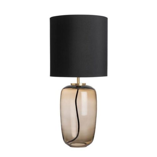 Hadeland Glassverk Vega bordlampe kakao m. mess. sort skjerm