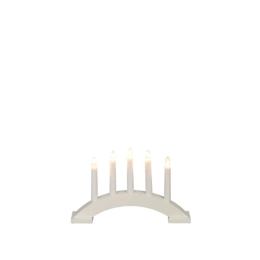 Konstsmide Adventsstake 5 armet hvit