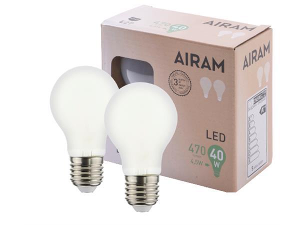 Airam LED E27 4,5W(40W) 470lm 2700K 2-pak