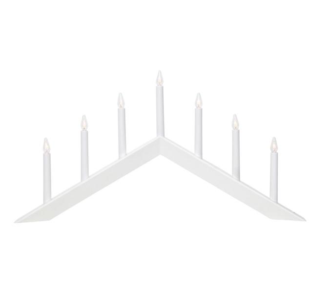 Star Arrow lysestake 7-lys H36 cm hvit
