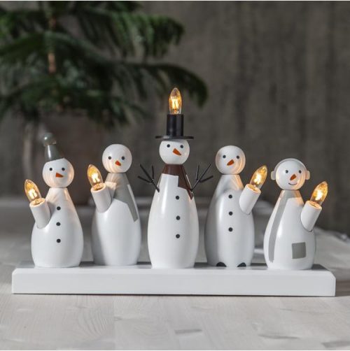 Star Snømann Adventsstake 5-lys Hvit