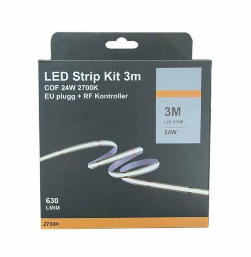 Nordesign LEDstrip Kit 3m 24W 2700K m/støpsel og fjernkontroll