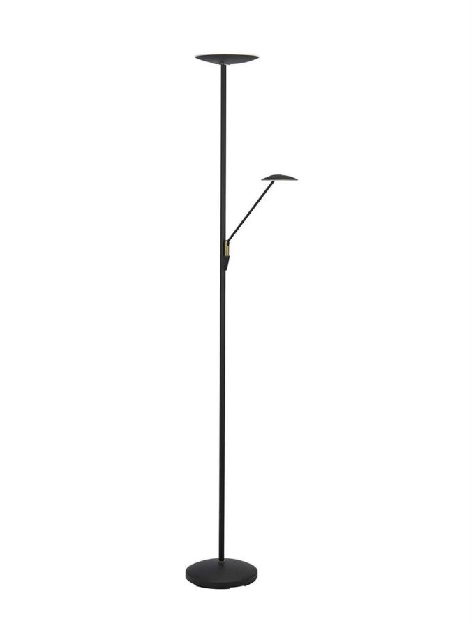 Texa Barone Uplight Gulvlampe Sort/messing med lesearm