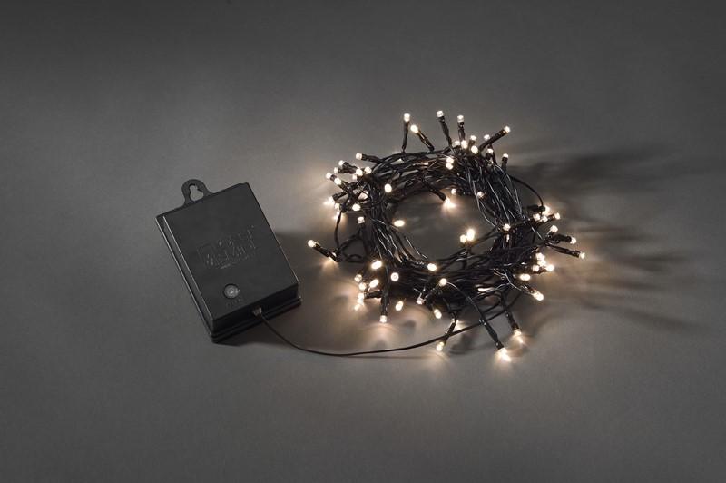 Konstsmide Slynge på batteri 80 LED med sensor/timer 6/9H 2xLR20 excl. IP44