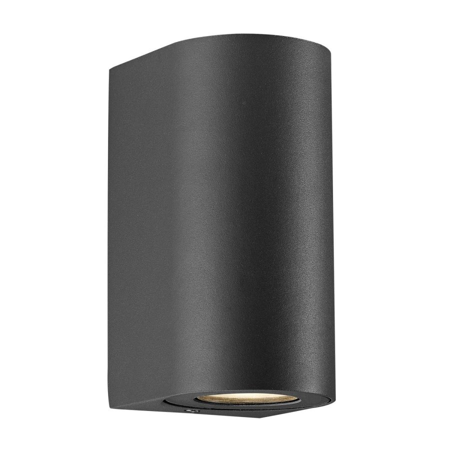 Nordlux Canto Maxi 2 Sort Utelampe Vegg Seaside Gu10 IP44