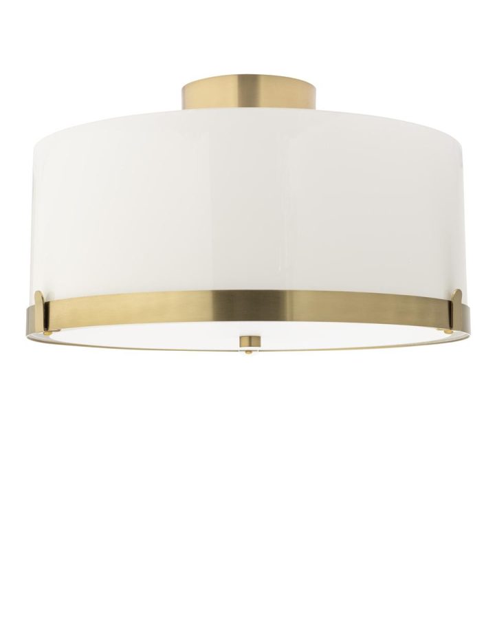 By Rydens Marcel Taklampe plafond Ø40 Messing/Hvit