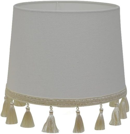 Hallbergs Skjerm Carolin m/frynser Hvit 24cm