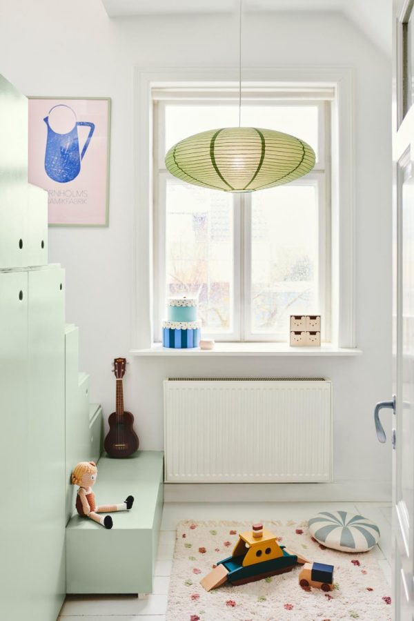 Nordlux Villo Rispapir Taklampe Ø60 Støvgrønn
