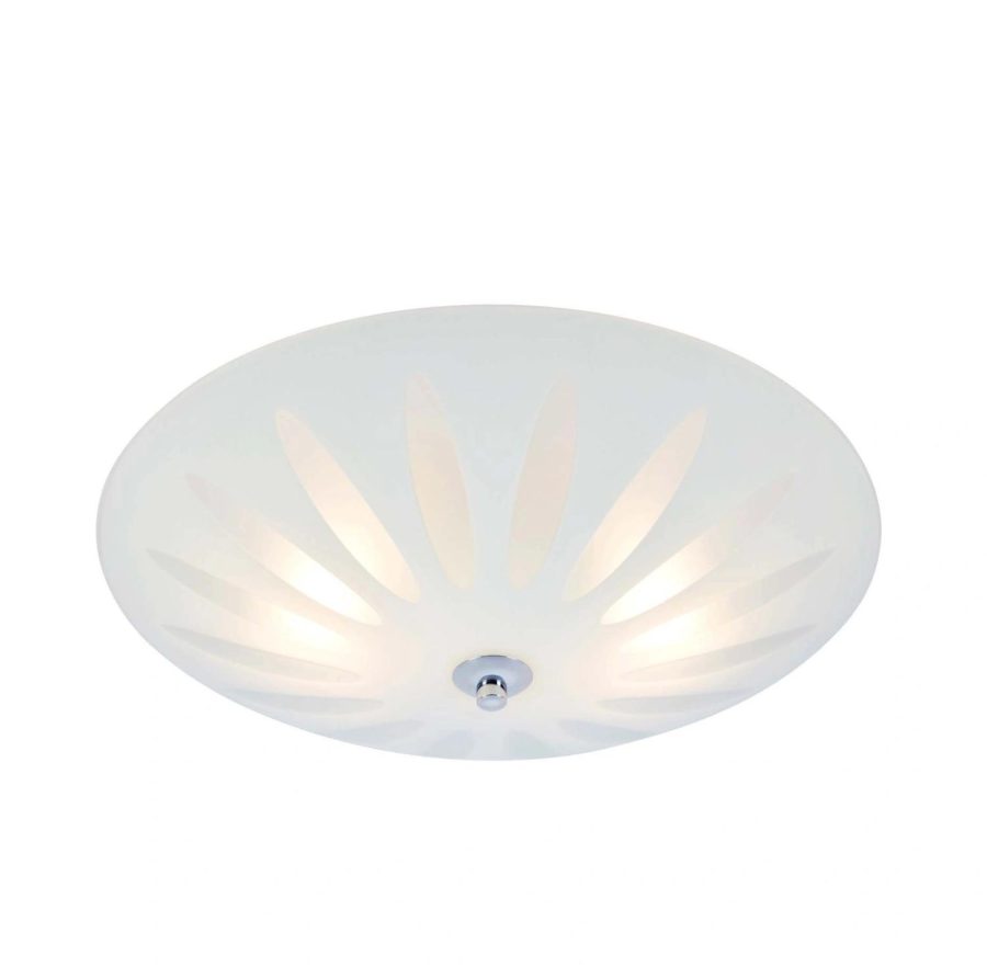 MLG Petal Taklampe 39cm Hvit/krom