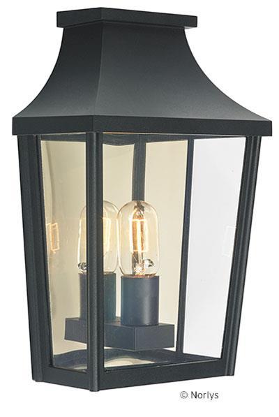 Norlys London 497 Sort Utelampe Vegg E27 IP44