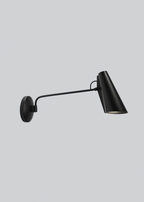 Northern Birdy vegglampe lang arm sort/sort