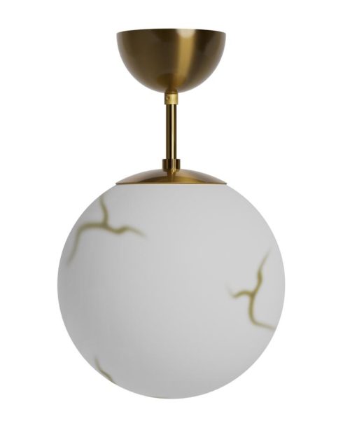 By Rydens Bellagio plafond Ø25 Messing/Hvit E27