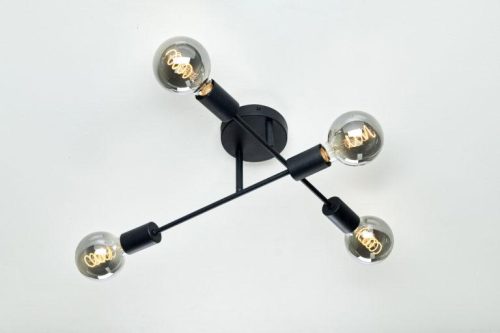 MS Cross 4xE27 plafond/vegg sort