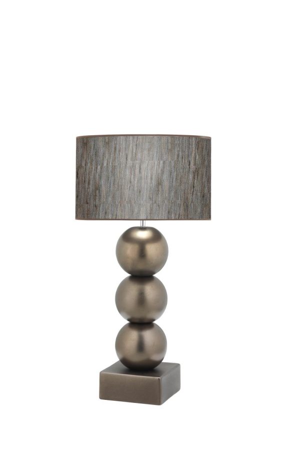 Envy Bilba 3SB CE Bordlampe 73cm Matt Bronse m/brun skjerm
