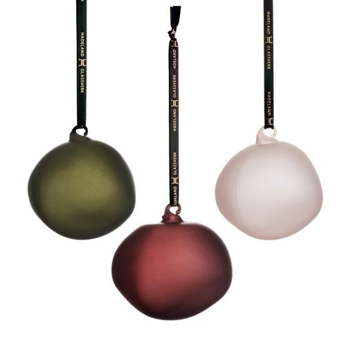 Hadeland Glassverk Julekule Bobleklang Organisk 3pk stor