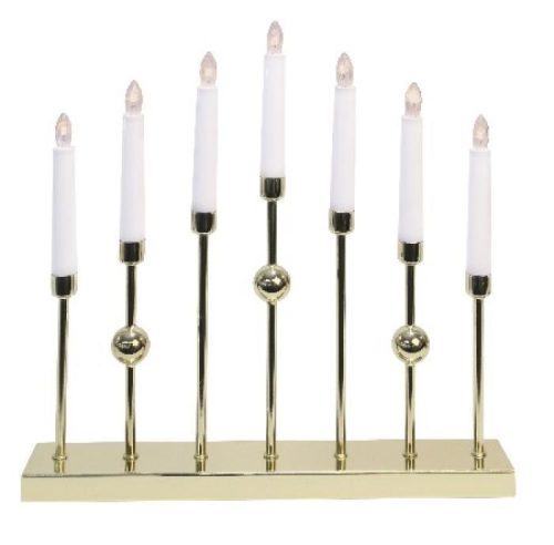 Star Gustavo Adventsstake 7-lys messing