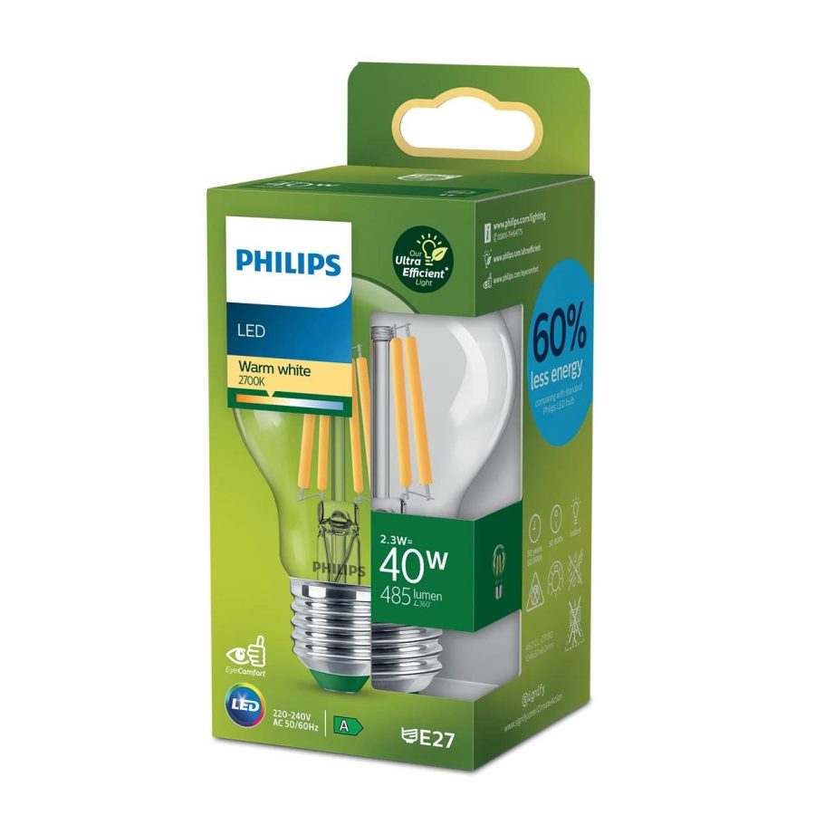 Philips LED E27 2,3W (40W) 485lm 2700K