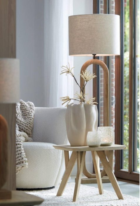 L&L Paceco Gulvlampe Matt Natur Tre 119cm