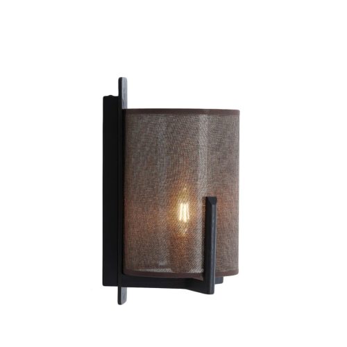 L&L Litto Vegglampe Mørk brun m/brun skjerm