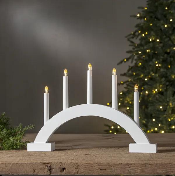 Star Abbe Adventsstake 5-lys Batteridrevet Hvit
